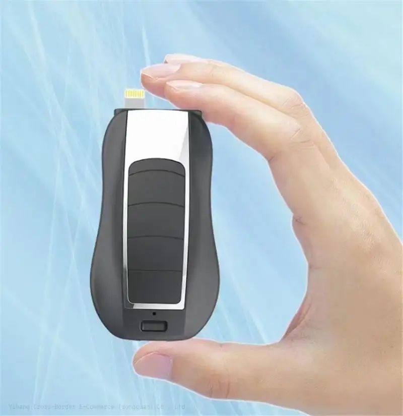 1200mAh Portable keychain Power bank available, Type C with charging lead Portable Emergency Key chain Power bank mini 1200MAH For iphone and Android with type c cable